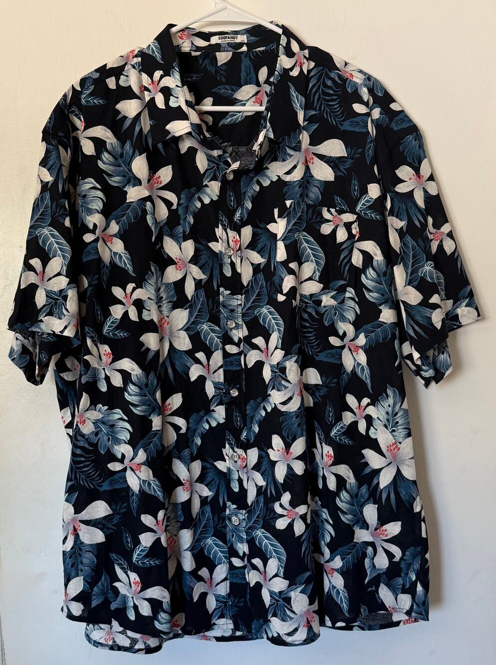 COOFANDY Tropical Floral Hawaiian Shirt